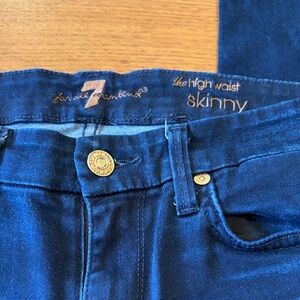 7 For All Mankind Women's High Rise Jeans - Deep Blue